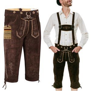 NEW OKTOBERFEST LEDERHOSEN MEN OKTOBERFEST COSTUME - GENUINE LEATHER, GERMA